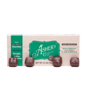 Asher's Dark Chocolate Bourbon Caramel Gift Box 5.2oz 6ct